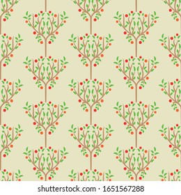 los manzanos cultivan un patrón ornamental vectorial transparente en un fondo claro