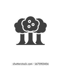 Apple trees vector icon. filled flat sign for mobile concept and web design. Fruit tree glyph icon. Symbol, logo illustration. Vector graphics