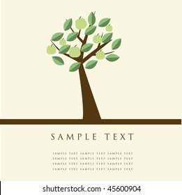 Apple trees. Vector illustration.