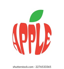 apple typography conceptual . vector illustration