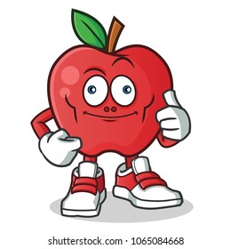 apple ugly mascot vector cartoon illustration