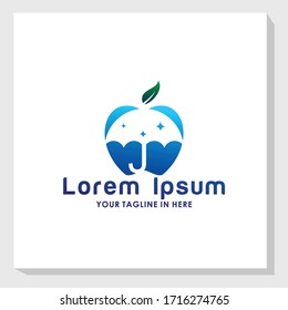 diseño vectorial del concepto de logotipo de manzana y paraguas