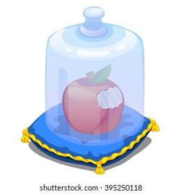 Apple under a glass dome. Vector illustration.