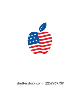 Apple and US Flag logo or icon design