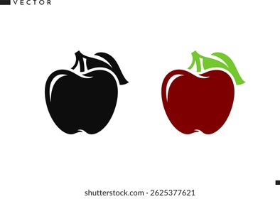 Apple vector. Abstract fruit icon. Organic food sign. Isolated apples on white background