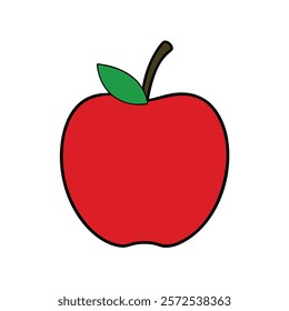 Apple Vector Art Illustration - Flat Apple Fruit Design