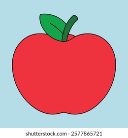 Apple Vector Art Illustration - Flat Apple Fruit Design