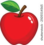 Apple Vector art work Illustration, isolated white background