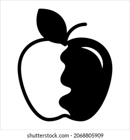 apple vector black filled outline icon. Modern thin line symbols. Collection of traditional elements.