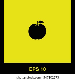 Apple vector black icon. Isolated illustration. Business picture.