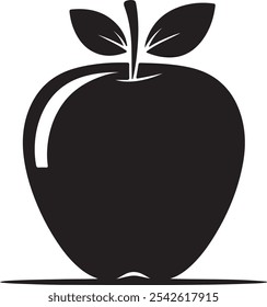 apple vector black and white icon