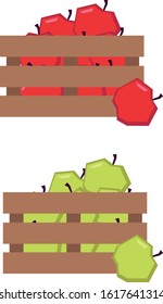 apple vector box green and red healthy food vegan