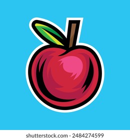 Apple Vector Cartoon Art Illustration on Isolated Background. Back To School Theme Illustration on Isolate. Education Theme Illustration on Isolated Background.