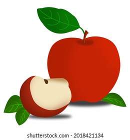 Apple vector for children's book, flashcard, alphabet