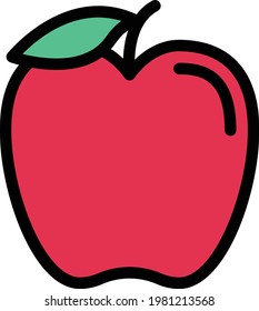 apple vector color line icon
