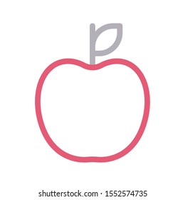 apple vector colour line icon