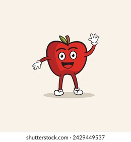 Apple vector Cute Fruit cartoon character