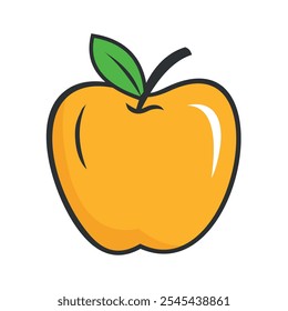 Vetor de Apple design elegante. Ilustração vetor de maçã fresca e suculenta.