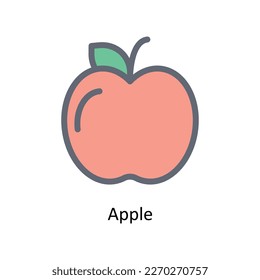 Umrisssymbole von Apple Vector Fill. Einfache Stockillustrationsmaterial