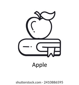 Dibujo de diseño de un doodle de contorno de vector de Apple. Símbolo del archivo EPS 10 de fondo blanco