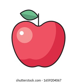 apple vector flat color icon 