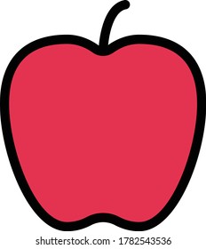 apple vector flat color icon 