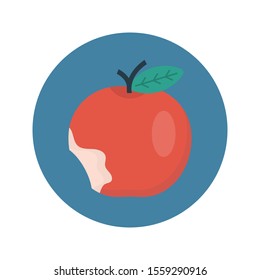 apple vector flat colour icon 