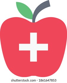 apple vector flat colour icon