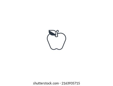 Apple Vector Flat Emoticon. Isolated Red Apple Emoji Illustration. Apple Icon