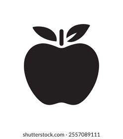 Apple vector flat icon. Apple with leaf vector isolated on white background. Apple isolated.