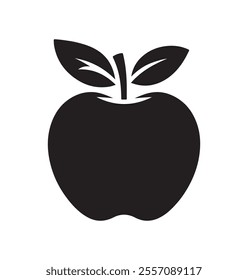 Apple vector flat icon. Apple with leaf vector isolated on white background. Apple isolated.