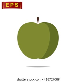 apple, vector flat apple, isolated apple icon