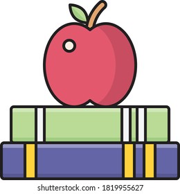 apple vector flat line icon 