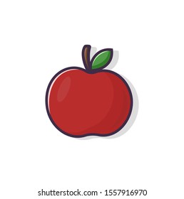 Apple in vector in flat style. Red fruit icon for use on banner, website, landing page