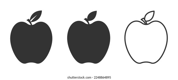 Apple vector graphic icons set 
