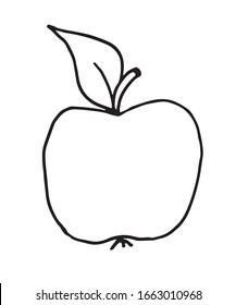 apple vector hand drawn illustration isolated on white background.