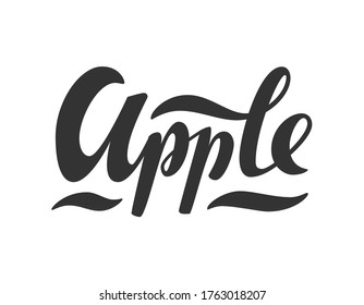 Apple vector hand drawn lettering