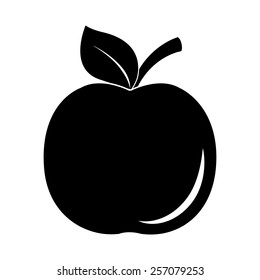 Apple vector icon - black illustration