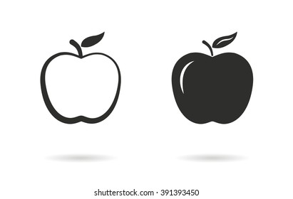 Apple   vector icon. Black  illustration isolated on white  background for graphic and web design.