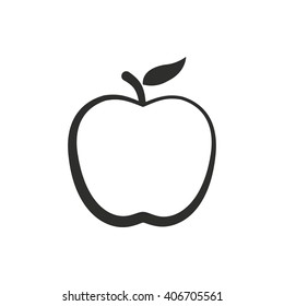 Apple   vector icon. Black  illustration isolated on white  background for graphic and web design.