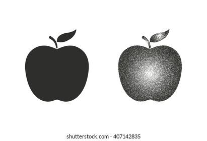 Apple   vector icon. Black  illustration isolated on white  background for graphic and web design.