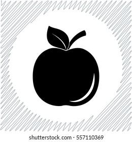 Apple vector icon - black  illustration