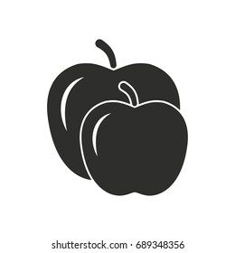 Apple vector icon. Black illustration isolated on white background for graphic and web design.