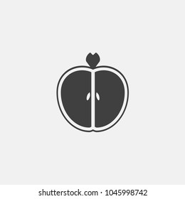 apple vector icon, flat icon. healthy life icon. halp apple