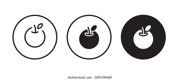 Apple vector icon. Apple fruit icons button, vector, sign, symbol, logo, illustration, editable stroke, flat design style isolated on white linear pictogram