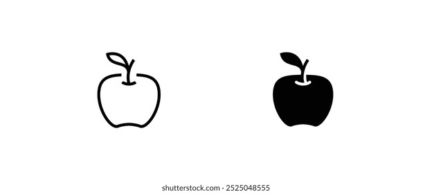 Apple vector icon. Apple fruit icons button, vector, sign, symbol, logo, illustration, editable stroke, flat design style isolated on white linear pictogram