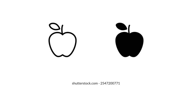 Apple vector icon. Apple fruit icons button, vector, sign, symbol, logo, illustration, editable stroke, flat design style isolated on white linear pictogram