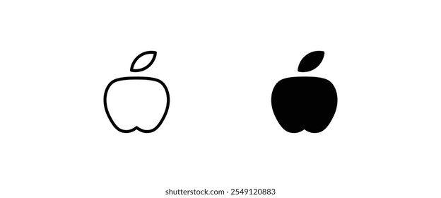 Icono de Vector de Apple. Iconos de fruta de manzana Botón, Vector, signo, símbolo, logotipo, ilustración, movimiento editable, estilo de diseño plano aislado en pictograma lineal blanco