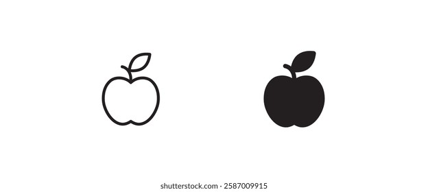 Apple vector icon. Apple fruit icons button, vector, sign, symbol, logo, illustration, editable stroke, flat design style isolated on white linear pictogram