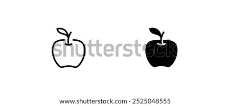 Apple vector icon. Apple fruit icons button, vector, sign, symbol, logo, illustration, editable stroke, flat design style isolated on white linear pictogram